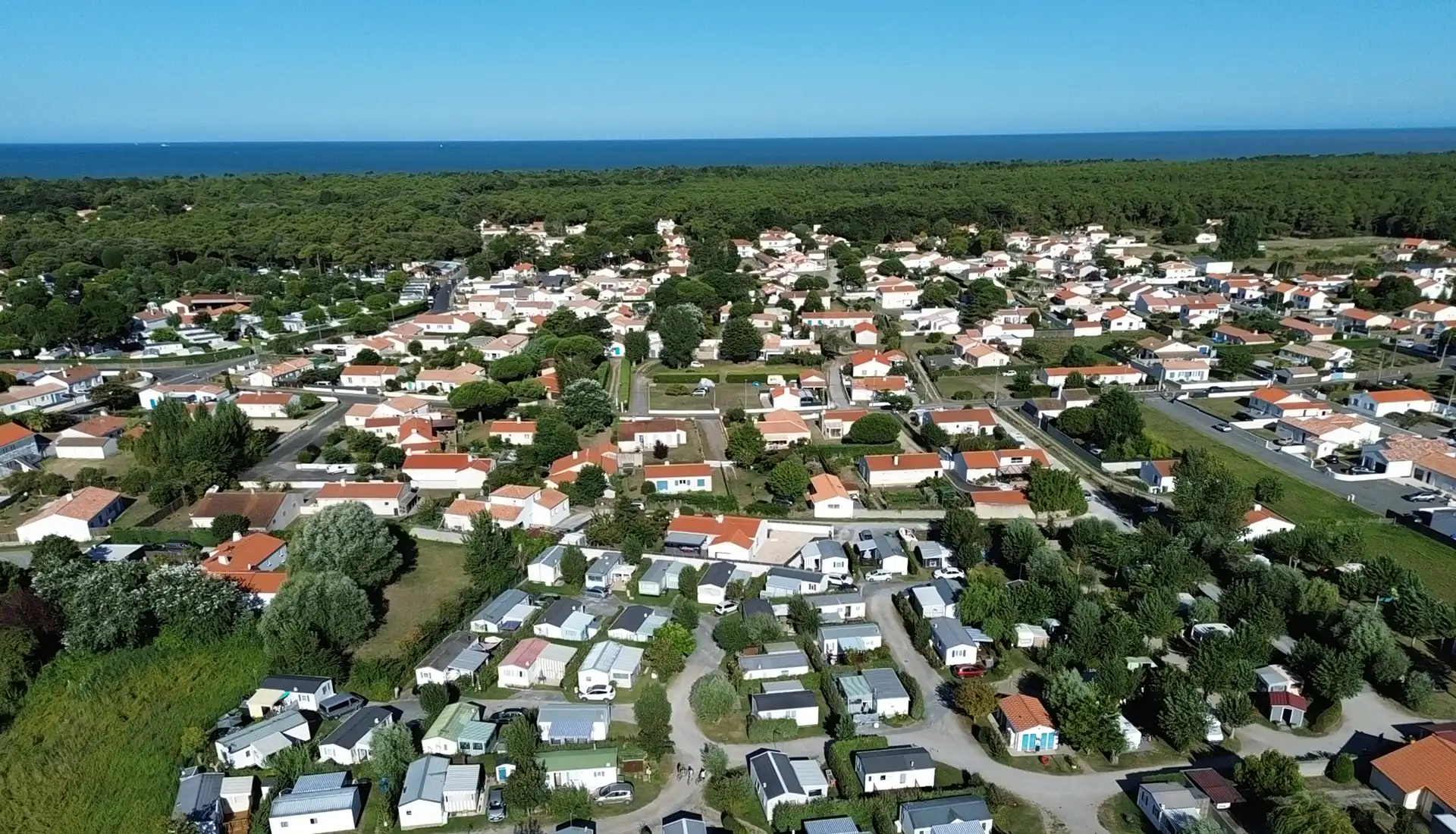 vue aérienne du camping Bois Collin à Notre-Dame-de-Monts